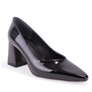 Dagoster DZA07-129615 Siyah Rugan Stiletto Topuklu Kadın Ayakkabı