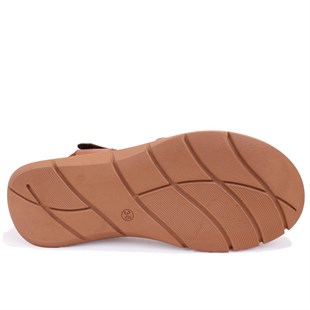 Dagoster DZA07-600011 Taba Günlük Ortopedik Deri Kadın sandalet
