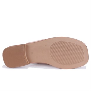 Dagoster DZA07-60216229 Bej Günlük Ortopedik Deri Spor Kadın Terlik