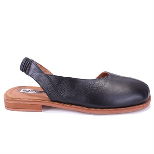 Dagoster DZA07-60216233 Siyah Günlük Ortopedik Deri Spor Kadın sandalet