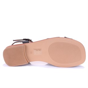 Dagoster DZA07-60216243 Siyah Günlük Ortopedik Deri Spor Kadın sandalet