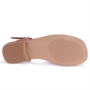 Dagoster DZA07-60216243 Taba Günlük Ortopedik Deri Spor Kadın sandalet