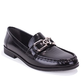 Dagoster DZA07-6826186 Siyah Rugan Günlük Loafer  Kadın Ayakkabı