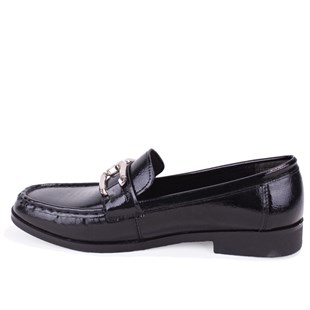 Dagoster DZA07-6826186 Siyah Rugan Günlük Loafer  Kadın Ayakkabı