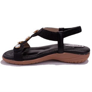 Dagoster DZA07-74172497 Siyah Günlük Ortopedik Kadın sandalet