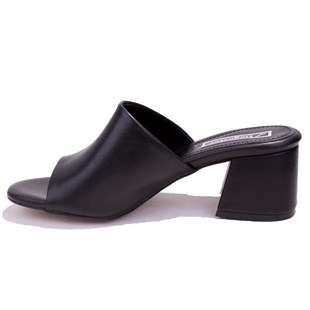 Dagoster DZA07-811304 Siyah Klasik Topuklu Kadın Terlik