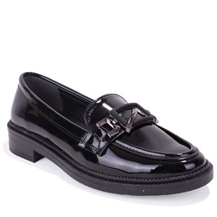 Dagoster DZA07-863701 Siyah Rugan Günlük Loafer  Kadın Ayakkabı