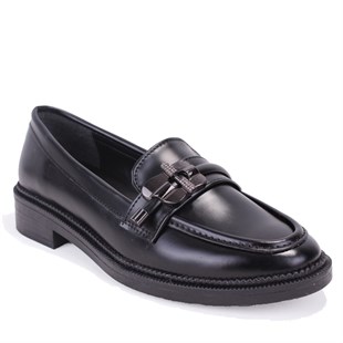 Dagoster DZA07-863705 Siyah Günlük Loafer  Kadın Ayakkabı
