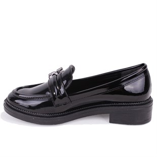 Dagoster DZA07-863705 Siyah Rugan Günlük Loafer  Kadın Ayakkabı