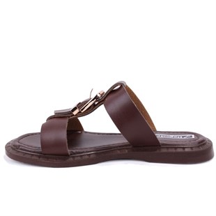 Dagoster DZA07-869132 Kahve Günlük Ortopedik Düz Taban Spor Kadın Terlik