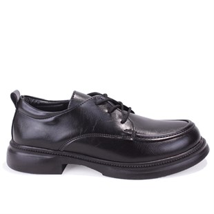 Dagoster DZA07-8892550 Siyah Günlük Bağcıklı Loafer  Kadın Ayakkabı