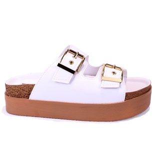 Dagoster DZA07-89023 Beyaz Ortopedik Günlük Spor Kadın Terlik