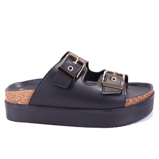 Dagoster DZA07-89023 Siyah Ortopedik Günlük Spor Kadın Terlik