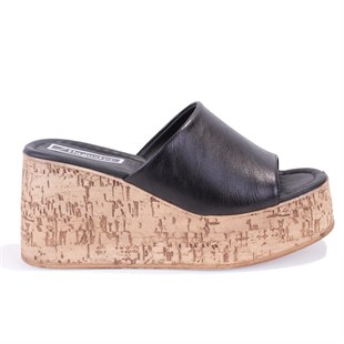 Dagoster DZA07-8961510 Siyah Ortopedik Günlük Feta Taban  Kadın Terlik