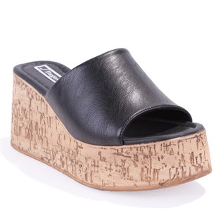 Dagoster DZA07-8961510 Siyah Ortopedik Günlük Feta Taban  Kadın Terlik