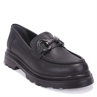 Dagoster DZA07-90830 Siyah Günlük Loafer  Kadın Ayakkabı