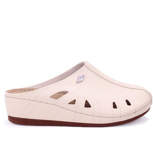 Dagoster DZA37-1801 Bej Günlük Ortopedik Burun Kapalı Kadın Terlik