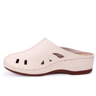 Dagoster DZA37-1801 Bej Günlük Ortopedik Burun Kapalı Kadın Terlik