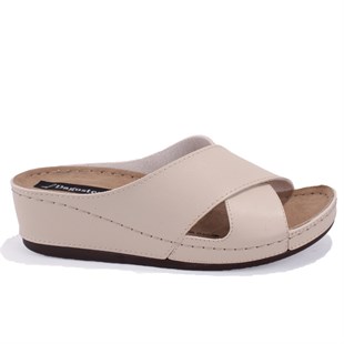 Dagoster DZA37-1802 Bej Günlük Ortopedik Kadın Terlik