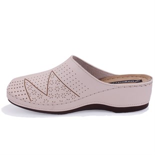 Dagoster DZA37-1803 Bej Günlük Ortopedik Burun Kapalı Kadın Terlik