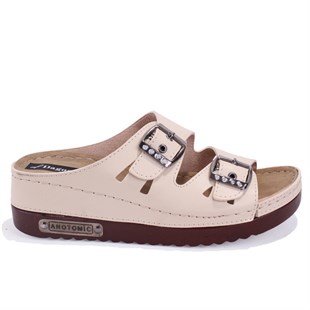 Dagoster DZA37-3001 Bej  Günlük Ortopedik  Kadın Terlik