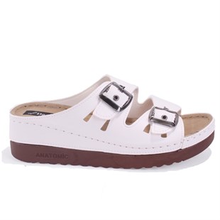 Dagoster DZA37-3001 Beyaz Günlük Ortopedik  Kadın Terlik