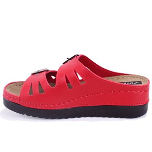 Dagoster DZA37-3001 Kırmızı Günlük Ortopedik  Kadın Terlik