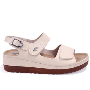 Dagoster DZA37-3014 Bej Günlük Ortopedik Kadın Sandalet