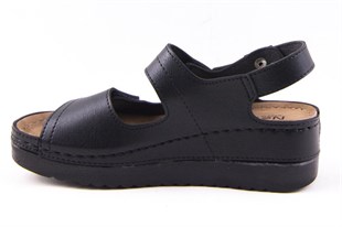 Dagoster DZA37-3014 Siyah Günlük Ortopedik Kadın Sandalet