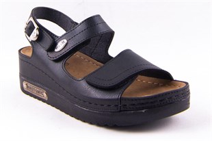 Dagoster DZA37-3014 Siyah Günlük Ortopedik Kadın Sandalet