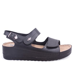 Dagoster DZA37-3014 Siyah Günlük Ortopedik Kadın Sandalet