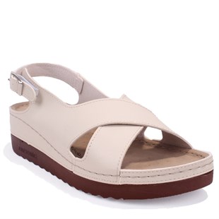 Dagoster DZA37-3031 Bej Günlük Ortopedik Kadın Sandalet