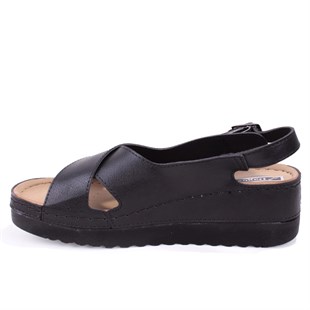 Dagoster DZA37-3031 Siyah Günlük Ortopedik Kadın Sandalet