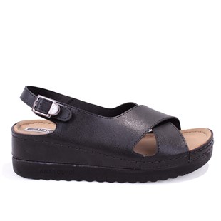 Dagoster DZA37-3031 Siyah Günlük Ortopedik Kadın Sandalet