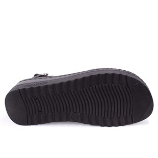 Dagoster DZA37-3031 Siyah Günlük Ortopedik Kadın Sandalet