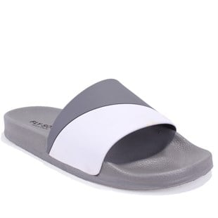 Fly Soft S263071 Gri Beyazı Günlük Ortopedik Erkek Spor Terlik