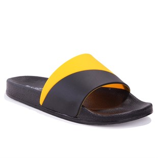 Fly Soft S263071 Siyah Sarı Günlük Ortopedik Erkek Spor Terlik