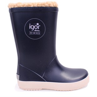 İgor W10207 Splash Nautico Borreguito Lacivert Ortopedik Kürklü Erkek Çocuk Yağmur Çizme