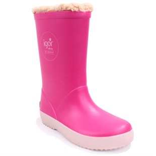 İgor W10207 Splash Nautico Borreguito Fuşya Ortopedik Kürklü Kız Çocuk Yağmur Çizme