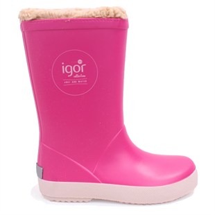 İgor W10207 Splash Nautico Borreguito Fuşya Ortopedik Kürklü Kız Çocuk Yağmur Çizme