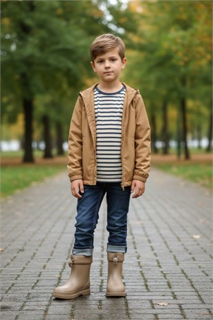 İgor W10257 Bimbi Euri Koyu Bej Ortopedik Erkek Çocuk Yağmur Çizme