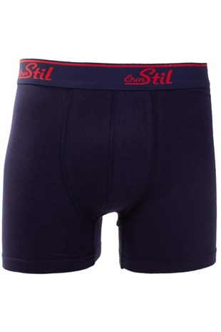 Ören Stil 44-8032 Lacivert 3lü Paket Erkek Pamuklu Likralı Boxer