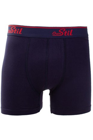 Ören Stil 44-8032 Lacivert 3lü Paket Erkek Pamuklu Likralı Boxer