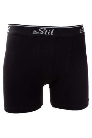 Ören Stil 44-8032 Siyah 3lü Paket Erkek Pamuklu Likralı Boxer