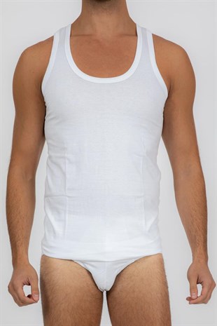 ÖREN STİL 6001-3  3LÜ PAKET %100 PAMUK ERKEK BEYAZ ATLET