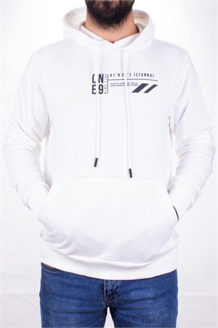 Twister 1910 Ekru  Kapüşonlu Erkek Sweatshirt
