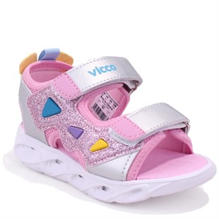Vicco 321F24Y204 Hilda Pembe Ortopedik Günlük Işıklı Kız Çocuk Spor Sandalet
