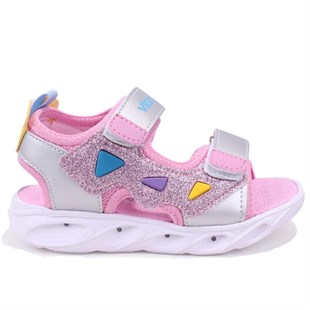 Vicco 321F24Y204 Hilda Pembe Ortopedik Günlük Işıklı Kız Çocuk Spor Sandalet