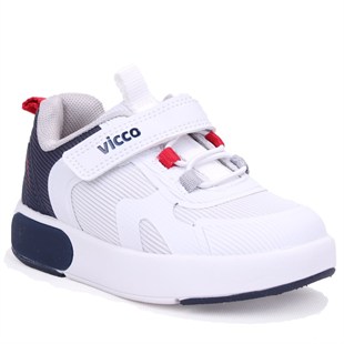 Vicco Babil 346B26Y130 Beyaz Lacivert Ortopedik Günlük Işıklı Erkek Çocuk Spor Ayakkabı