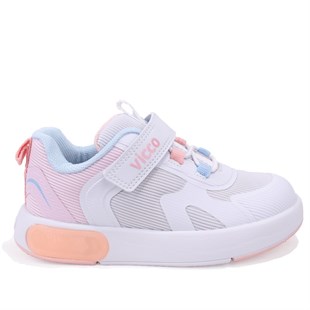 Vicco Babil 346P26Y130 Beyaz Pembe Ortopedik Günlük Işıklı  Kız Çocuk Spor Ayakkabı